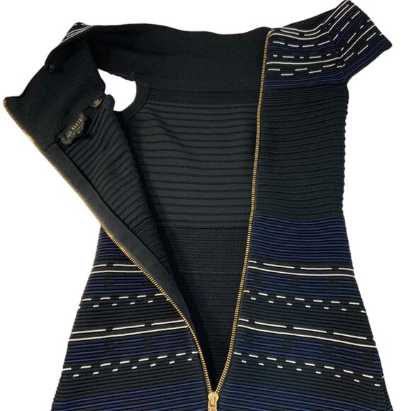 Ted Baker Diraz Off The Shoulder Ribbed Knit Dress 0 Mini - Picture 3 of 12